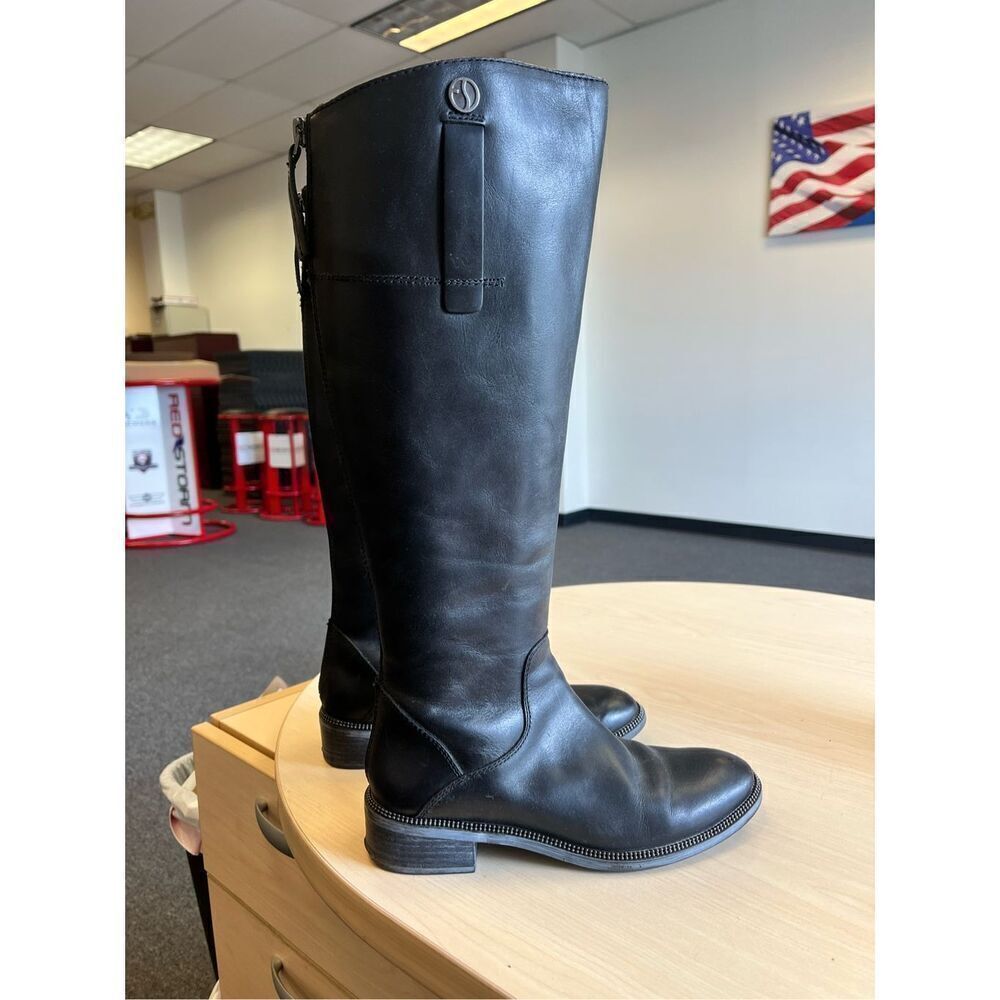 Franco Sarto Classic Back Zip Leather Riding Boots sz 7 EUC